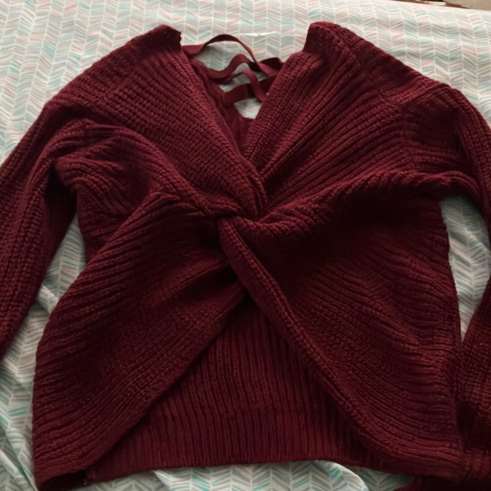 Red Christmas cropped sweater